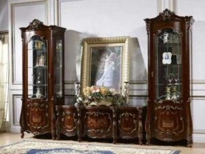 Bufet TV Jati Mewah Natural Dark Brown Luxy Classic Elegant ARF-0049