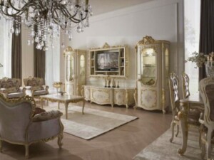 Bufet TV Mewah Luxury Carving Mebel Terbaru ARF-0032