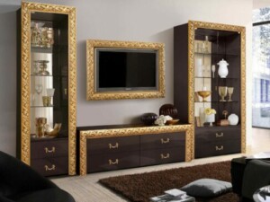 Bufet TV Minimalis Jepara Golden Brown Combination New Design ARF-0025