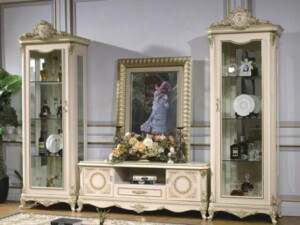 Bufet TV Putih Mewah Luxury Carving Elegant Interior Design ARF-0020