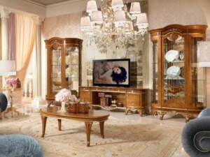 Model Bufet TV Kayu Jati Mewah Natural Terbaru ARF-0045