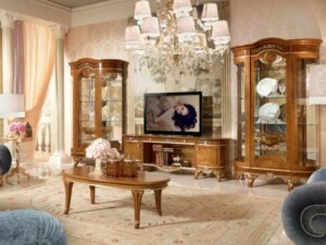 Model Bufet TV Kayu Jati Mewah Natural Terbaru ARF-0045