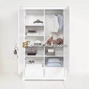 Lemari Bayi Minimalis Modern Duco Putih Dari Kayu