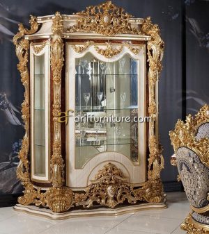 Lemari Hias Mewah Model Ukiran Klasik Jepara