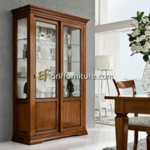 Lemari Hias Minimalis 2 Pintu Dari Kayu Jati