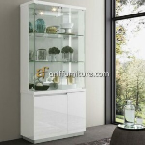 Lemari Hias Minimalis Modern Kaca Warna Putih