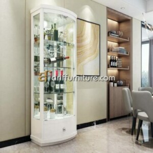 Lemari Hias Minimalis Putih Model Kaca Modern