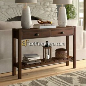Meja Konsol Minimalis Model Modern Kayu Jati