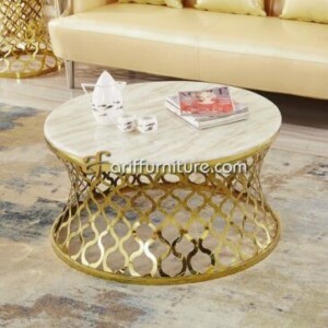 Meja Ruang Tamu Marmer Rangka Stainless Steel