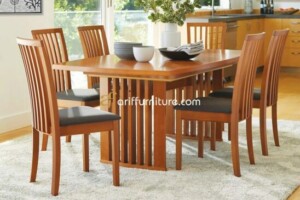Set Meja Makan Minimalis 6 Kursi Dari Kayu Jati