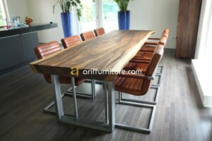 Set Meja Makan Trembesi Modern Kaki Stainless