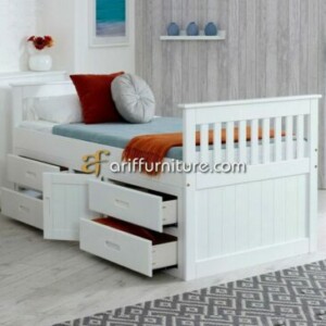 Tempat Tidur Anak Minimalis Cat Duco Putih