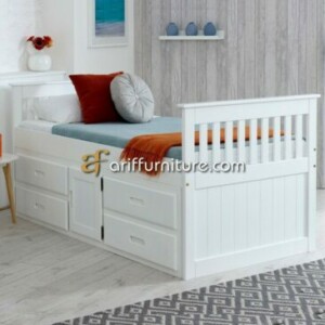 Tempat Tidur Anak Minimalis Cat Duco Putih