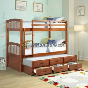 Tempat Tidur Tingkat Minimalis Dari Kayu Jati