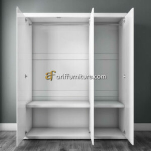 Lemari Pakaian 3 Pintu Model Minimalis Duco Putih