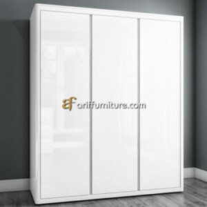 Lemari Pakaian 3 Pintu Model Minimalis Duco Putih