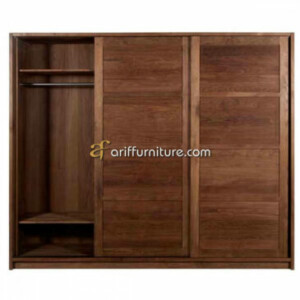 Lemari Pakaian 3 Pintu Sliding Jati Model Minimalis