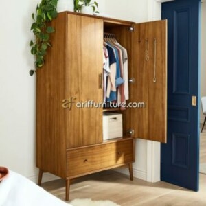 Lemari Pakaian Kayu Jati Model Retro Minimalis
