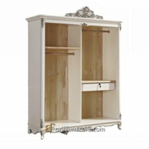 Lemari Pakaian Klasik Modern Warna Putih Ivory