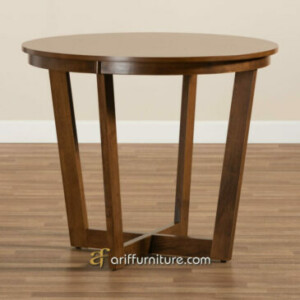 Meja Cafe Minimalis Modern Model Bulat Kayu Jati