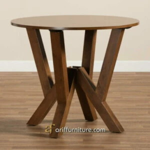 Meja Cafe Minimalis Terbaru Model Bulat Kayu Jati