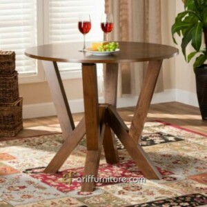 Meja Cafe Minimalis Terbaru Model Bulat Kayu Jati