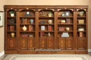 Rak Buku Jati Untuk Ruang Kerja Kantor