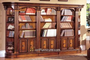 Rak Buku Kayu Jati Untuk Ruang Kerja Kantor