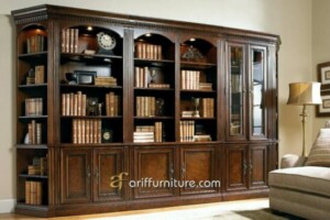 Rak Buku Ruang Kantor Dari Kayu Jati