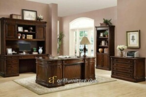 Set Meja Kantor Jati Jepara Model Klasik Murah