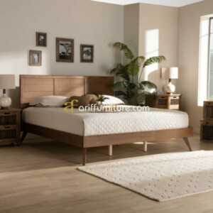 Tempat Tidur Minimalis Retro Dari Kayu Jati
