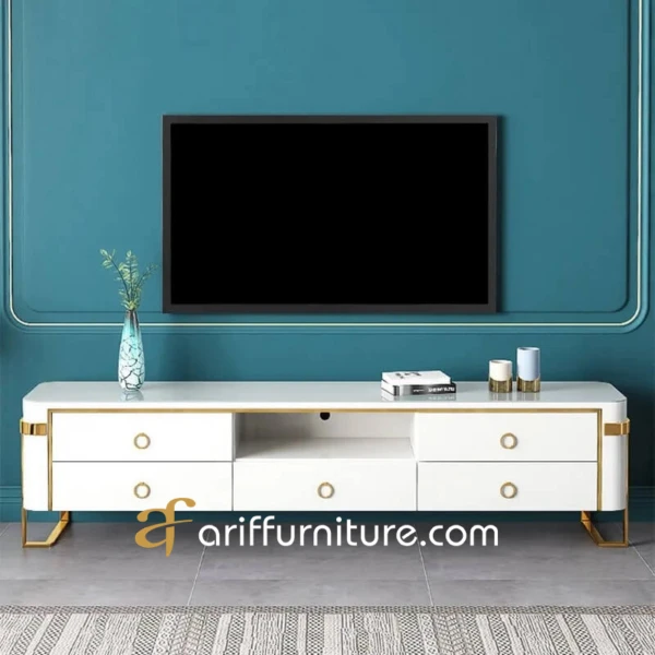meja tv stainless model minimalis modern terbaru