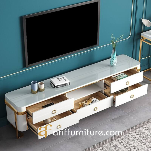 meja tv stainless model minimalis modern terbaru murah