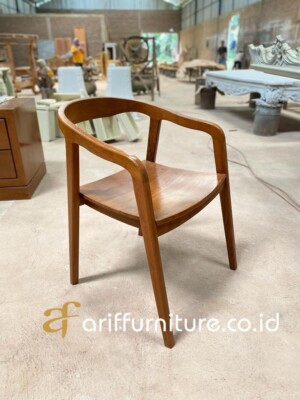 Kursi Cafe Scandinavian Minimalis Kayu Solid Jati