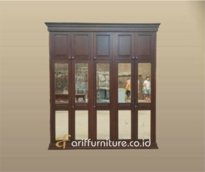 Lemari Pakaian Modern 5 Pintu Kaca