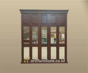 Lemari Pakaian Modern 5 Pintu Kaca