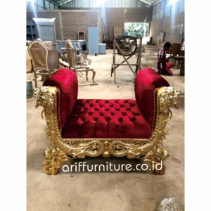 Kursi Sofa Stool Emas Ukiran Jepara