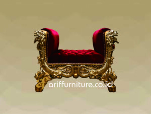 Kursi Sofa Stool Emas Ukiran Jepara
