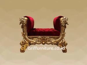 Kursi Sofa Stool Emas Ukiran Jepara