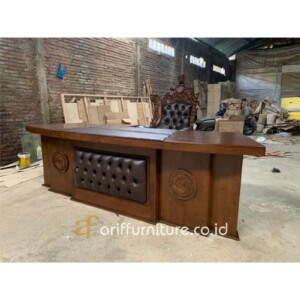Set Meja Kantor Klasik Mewah Kayu Jati
