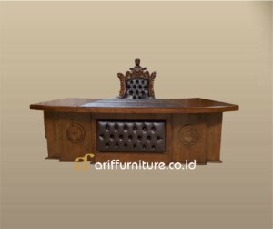 Set Meja Kantor Klasik Mewah Kayu Jati