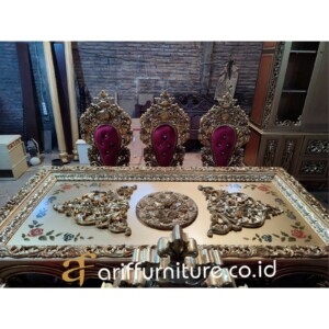Set Meja Makan Mewah Ukir 8 Kursi