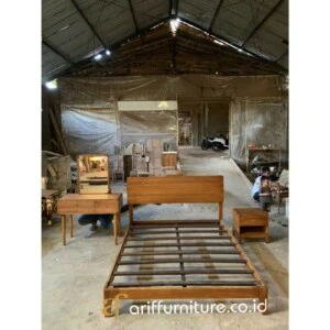 Set Tempat Tidur Kayu Minimalis Jati Jepara