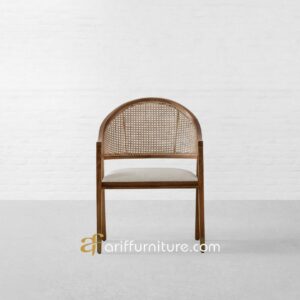 Kursi Cafe Model Minimalis Retro Kayu Jati Rotan