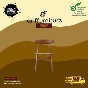 Kursi Cafe Scandavian Retro Minimalis Kayu Jati