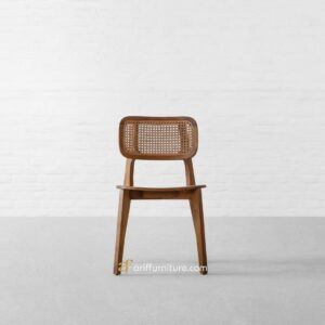 Kursi Minimalis Cafe Kayu Jati Rotan Sintetis