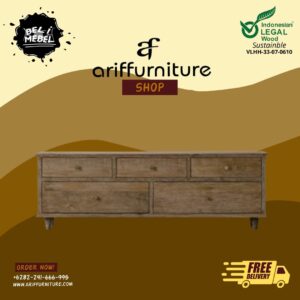 Bufet TV Retro Antik Kayu Jati Model Rustic