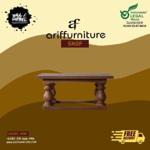Cofee Table Meja Kopi Ruang Tamu Klasik Jati Solid