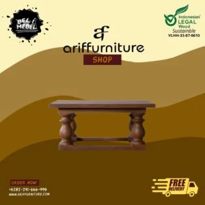 Cofee Table Meja Kopi Ruang Tamu Klasik Jati Solid