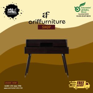 Meja Belajar Kayu Jati Model Laci Minimalis Retro